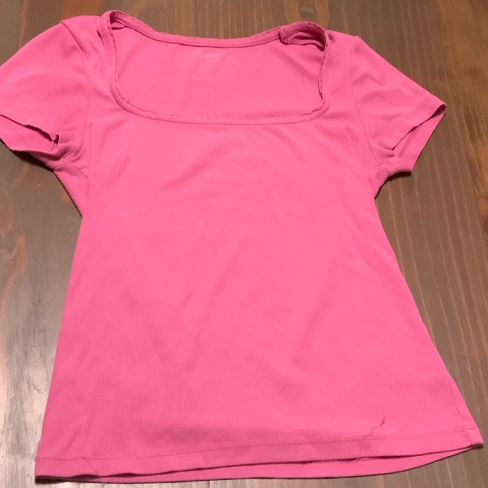 Old Navy Pink Short Sleeve Square Neck Top